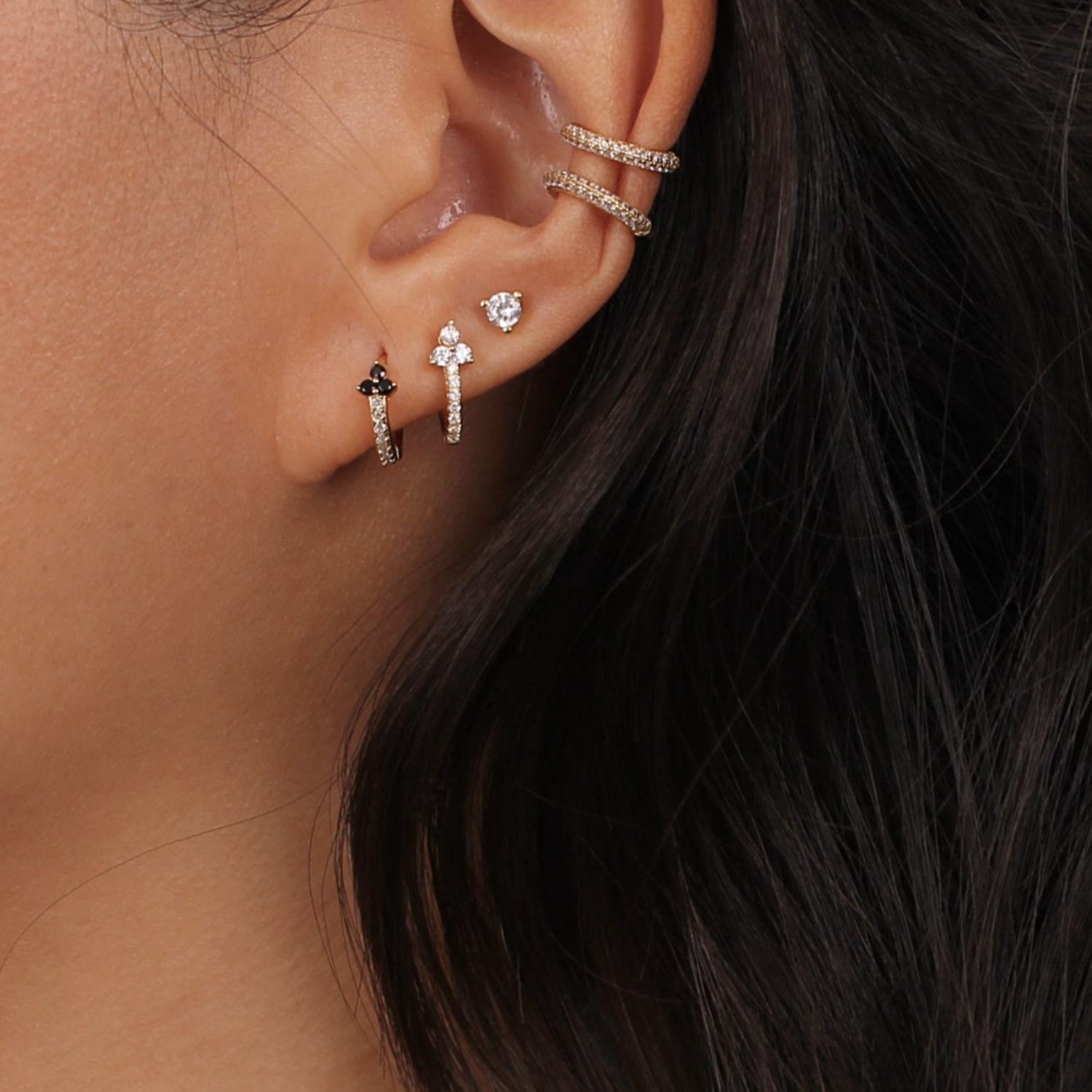 Black Lotus Sapphire Hoop Earrings - Camile & Stone