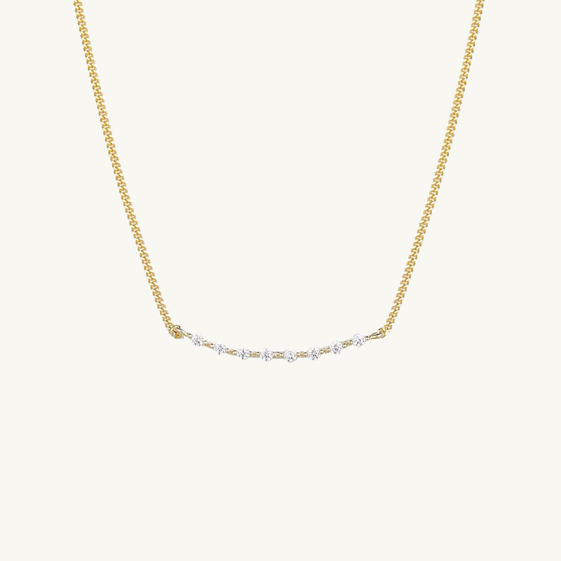 Curved Sapphire Bar Necklace