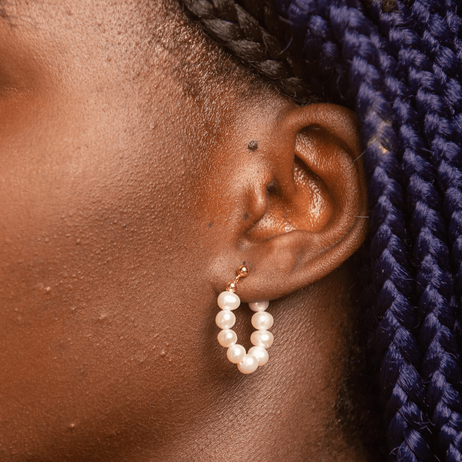 Freshwater Pearl Huggie Earrings - Camile & Stone