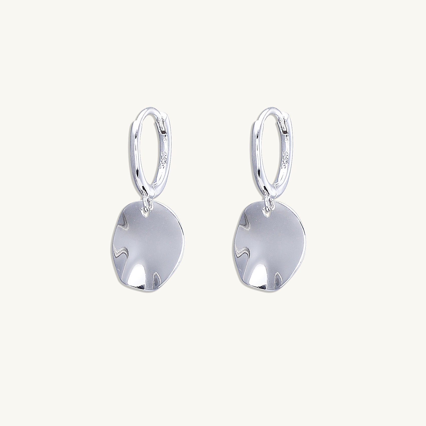 Hammered Disc Huggie Earrings - Camile & Stone