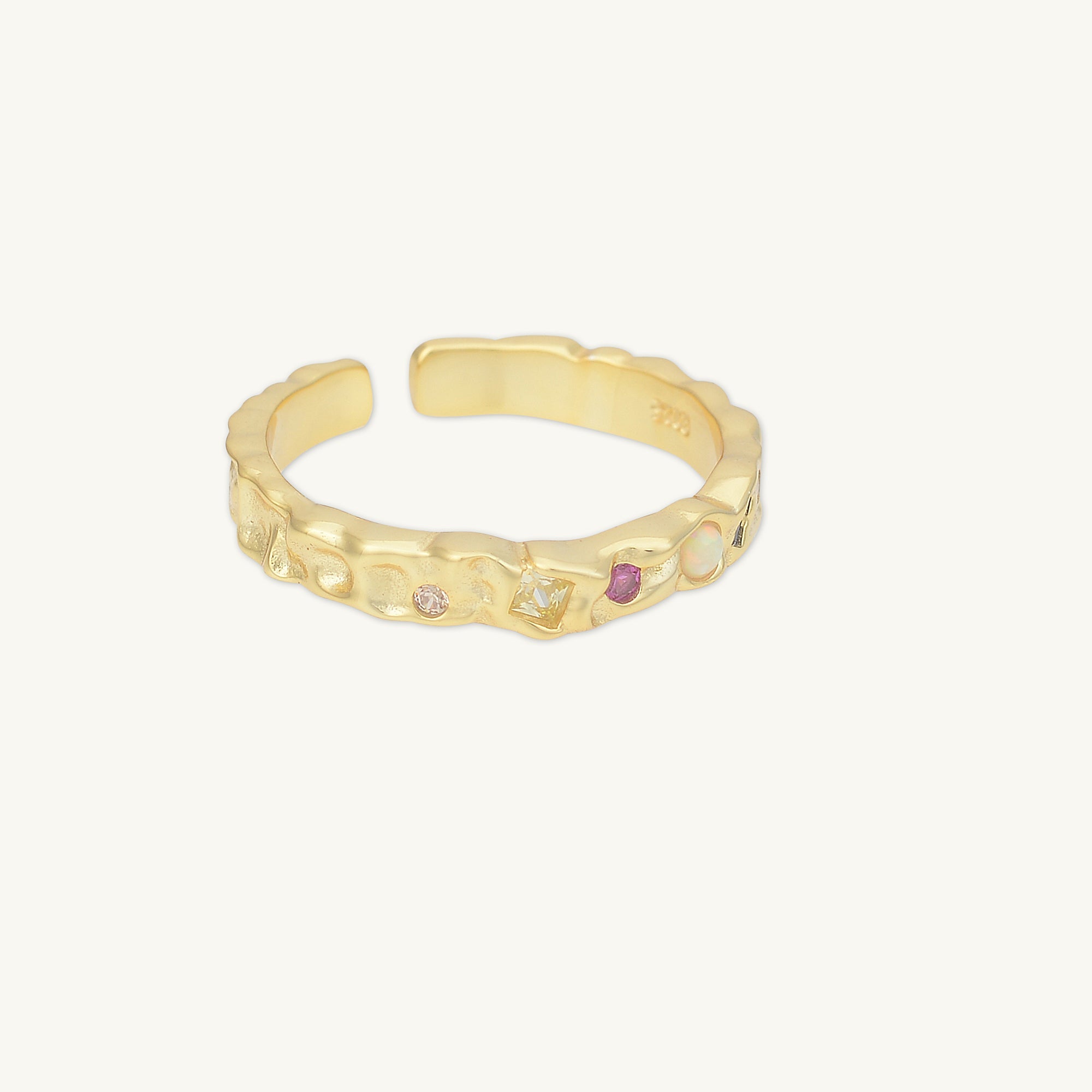 Molten Gemstone Opal Open Ring - Camile & Stone