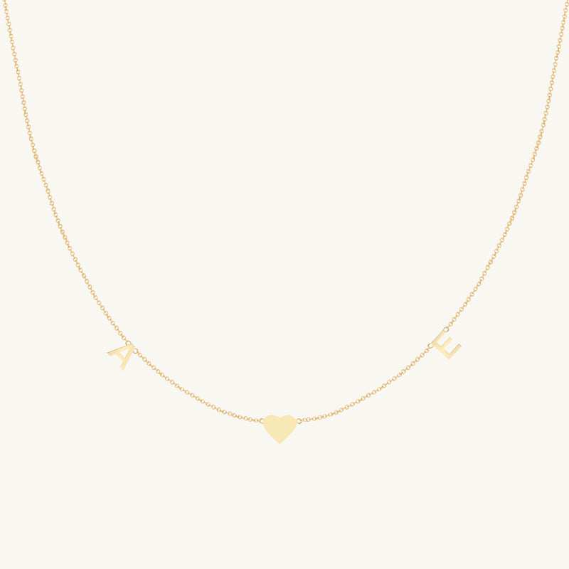 The Original Initial Letter Solid Heart Necklace