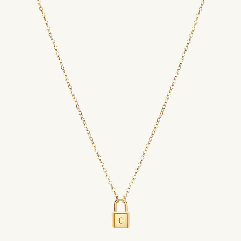 Padlock Initial Letter Necklace