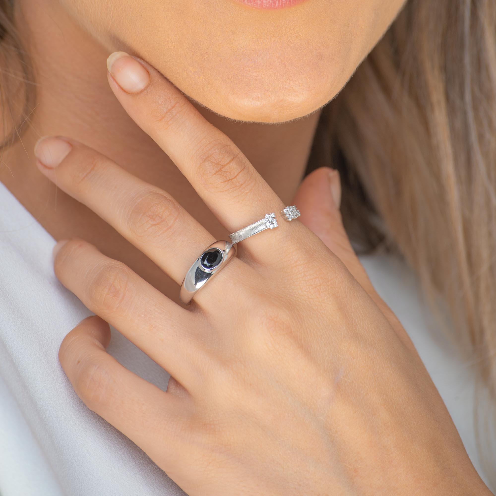 Sapphire Cluster Open Ring - Camile & Stone