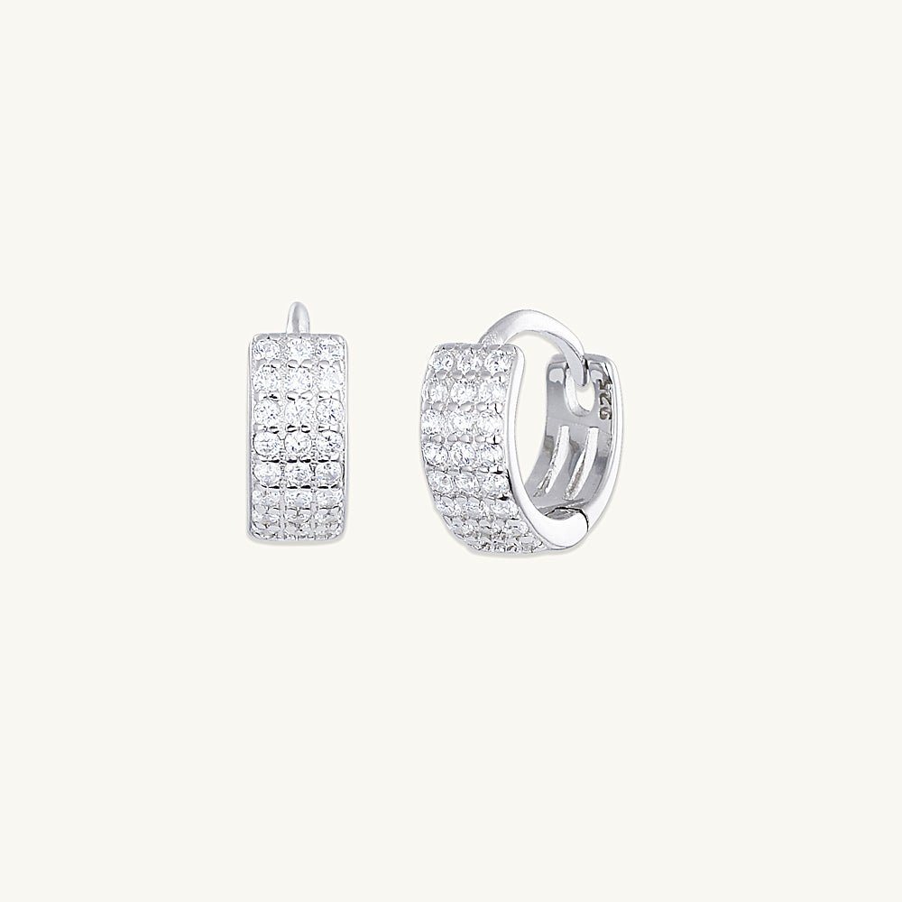Triple Sapphire Pave Huggies - Camile & Stone